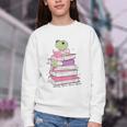 Cute Book Lover Frog Pretty Girls Read Books Kawaii Reading Youth Crewneck Sweatshirt Cute Book Lover Frog Pretty Girls Read Books Kawaii Reading Youth Crewneck Sweatshirt