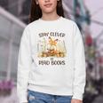 Cute Fox Stay Clever Read Books For Librarian Or Bookworm Youth Crewneck Sweatshirt
