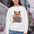 Cute Nerdy Fox Read Books Be Kind Stay Weird Book Club Premium Tri-Blend Youth Crewneck Sweatshirt