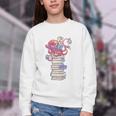 Cute Octopus Bookworm Fun Reading Tee For Book Lovers Youth Crewneck Sweatshirt
