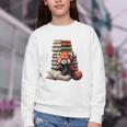 Cute Red Panda Reading Book Animal Bookworm Youth Crewneck Sweatshirt