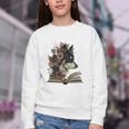Dog Book Flower Youth Crewneck Sweatshirt