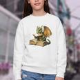 Dragon Bookworm Reading Book Graphic Youth Crewneck Sweatshirt Dragon Bookworm Reading Book Graphic Youth Crewneck Sweatshirt