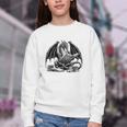 Dragon Reading Book Bookworm Books Dragon Learning Youth Crewneck Sweatshirt