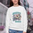 Easily Distracted By Dragons And Books Bookworm Youth Crewneck Sweatshirt Easily Distracted By Dragons And Books Bookworm Youth Crewneck Sweatshirt