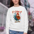 F-Caw-F Rooster F Awk F Chicken Coffee Romance Books Lover Youth Crewneck Sweatshirt