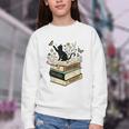 Fantasy Drama Tragedy Cat Book Lover Reading Humor Youth Crewneck Sweatshirt