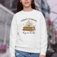 Forget Flowers Buy Me Books Book Lover Youth Crewneck Sweatshirt