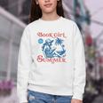 Girl Reading Book Summer Beach Vacation For Book Lover Youth Crewneck Sweatshirt