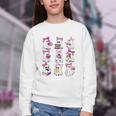Halloween Pink Ghost Read More Books Spooky Boo Teacher Kids Youth Crewneck Sweatshirt