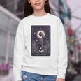 High Priestess Tarot Art Celestial Mystic Book Lover Youth Crewneck Sweatshirt