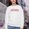 Hot Girls Read Books Book Lovers Youth Crewneck Sweatshirt