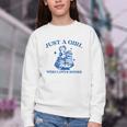 Just a Girl Who Loves Books Book Lover Bookish Youth Crewneck Sweatshirt Just a Girl Who Loves Books Book Lover Bookish Youth Crewneck Sweatshirt