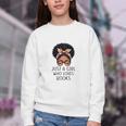 Just a Girl Who Loves Books Messy Bun Black Women Reading Youth Crewneck Sweatshirt