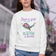 Just a Girl Who Loves Sloths And Books Youth Crewneck Sweatshirt