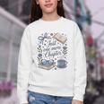 Just One More Chapter Book Lover Reading Quote Youth Crewneck Sweatshirt