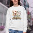 Just One More Chapter Open Book Flowers Youth Crewneck Sweatshirt Just One More Chapter Open Book Flowers Youth Crewneck Sweatshirt