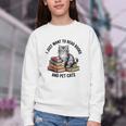 I Just Want To Read Books And Pet Cats Raglan Baseball Tee Youth Crewneck Sweatshirt I Just Want To Read Books And Pet Cats Raglan Baseball Tee Youth Crewneck Sweatshirt