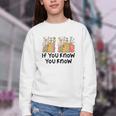 If You Know You Know 6 7 Reading Books Merry Christmas Youth Crewneck Sweatshirt