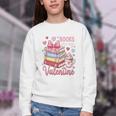 Librarian Books Are My Valentine Teacher Valentines Teach Youth Crewneck Sweatshirt