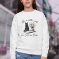 Life Better With 2 Cats Books Kitten Kitty Women Girls Kids Youth Crewneck Sweatshirt Life Better With 2 Cats Books Kitten Kitty Women Girls Kids Youth Crewneck Sweatshirt