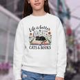 Life Is Better With Cats And Books Youth Crewneck Sweatshirt Life Is Better With Cats And Books Youth Crewneck Sweatshirt