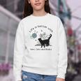 Life Is Better With Yarn Cats And Books Youth Crewneck Sweatshirt Life Is Better With Yarn Cats And Books Youth Crewneck Sweatshirt