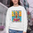 Love Reading And Giraffes Cute Giraffe Reading Book Lovers Youth Crewneck Sweatshirt