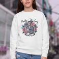 Morally Grey Skeleton Reading Smut Smutty Spicy Books Lover Youth Crewneck Sweatshirt
