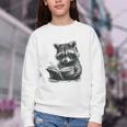 Raccoon With Book Cute Raccoons Reading Books Youth Crewneck Sweatshirt