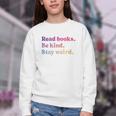Read Books Be Kind Stay Weird Book Lover Premium Tri-Blend Youth Crewneck Sweatshirt