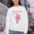 Read 'Em Western Cowgirl Retro Groovy Reading Books Youth Crewneck Sweatshirt Read 'Em Western Cowgirl Retro Groovy Reading Books Youth Crewneck Sweatshirt