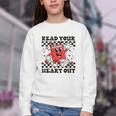 Read Your Heart Out Teacher Valentines Book Lover Youth Crewneck Sweatshirt