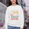 Read And Think About Prayer Faith & Book Lover Premium Youth Crewneck Sweatshirt Read And Think About Prayer Faith & Book Lover Premium Youth Crewneck Sweatshirt