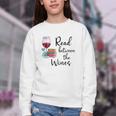 Read Between The Wines Im Just a Girl Who Loves Books & Wine Youth Crewneck Sweatshirt