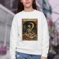 The Reader Tarot Card Book Lover Skeleton Art Goth Style Youth Crewneck Sweatshirt The Reader Tarot Card Book Lover Skeleton Art Goth Style Youth Crewneck Sweatshirt