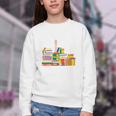 Reading Books Librarian Reader Nerd I'm Ok Teacher Youth Crewneck Sweatshirt