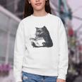 Reading Cat Cat Book Lover Youth Crewneck Sweatshirt