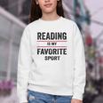Reading Is My Favorite Sport Book Lover Quote Youth Crewneck Sweatshirt