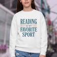 Reading Is My Favorite Sport Literary Book Lover Typography Youth Crewneck Sweatshirt