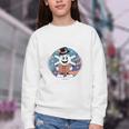Reading Is Snow Much Fun Snowflake Top Hat Book Fan Winter Youth Crewneck Sweatshirt