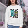 Respect Elders Cellphone Pushing Books In a Wheelchair Youth Crewneck Sweatshirt Respect Elders Cellphone Pushing Books In a Wheelchair Youth Crewneck Sweatshirt