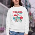 Retro Book Girl Summer For Women Beach Reading Youth Crewneck Sweatshirt