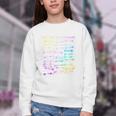 Return To Library Card Book Due Date Bookish Rainbow Reading Youth Crewneck Sweatshirt