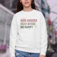 Ride Horses Read Books Be Happy Horse Riders Quote Youth Crewneck Sweatshirt Ride Horses Read Books Be Happy Horse Riders Quote Youth Crewneck Sweatshirt