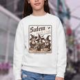 Salem Book Club Bookish Halloween Retro Salem Witch Book Youth Crewneck Sweatshirt