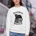 Salem Witch Book Club Bookish Halloween Cat Women Youth Crewneck Sweatshirt