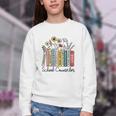 School Counselor Wildflower Book School Counseling Life Youth Crewneck Sweatshirt School Counselor Wildflower Book School Counseling Life Youth Crewneck Sweatshirt