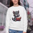 Scottish Terrier Reading a Book Dog Youth Crewneck Sweatshirt