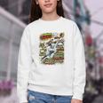 Softball Outfielder Best Traits Brave Retro Comic Book Art Premium Tri-Blend Youth Crewneck Sweatshirt